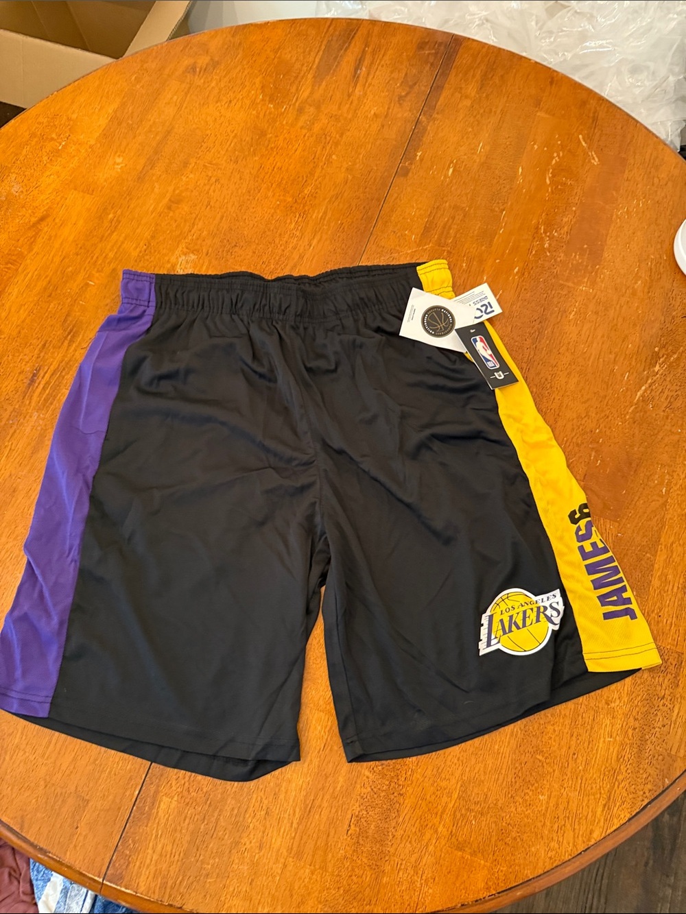 NBA Los Angeles Lakers Black Purple and Gold Men Basketball Shorts xl
